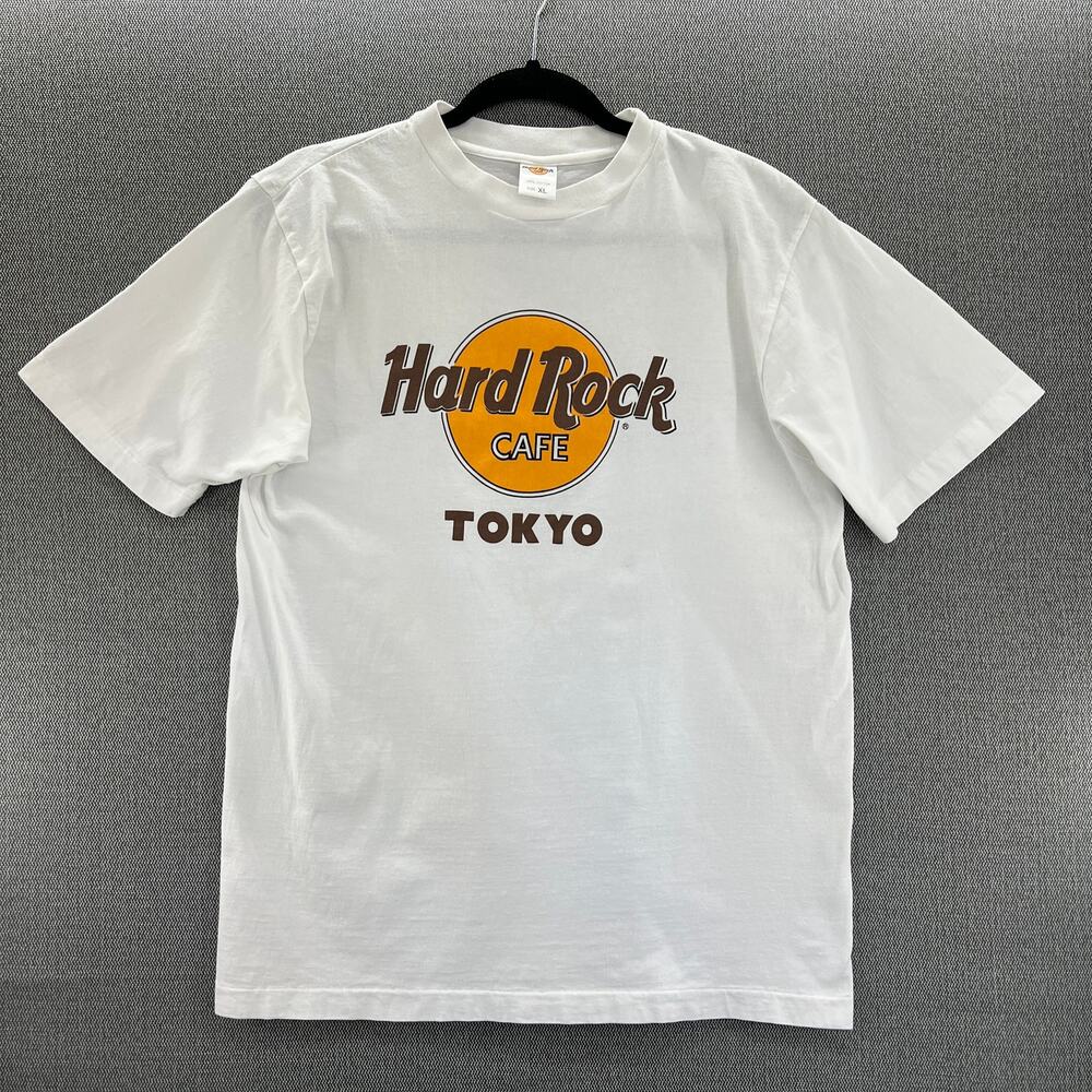 Hard Rock Cafe Tokyo White Stretch Unisex Short Sleeve Crewneck‎ T Shirt Size XL